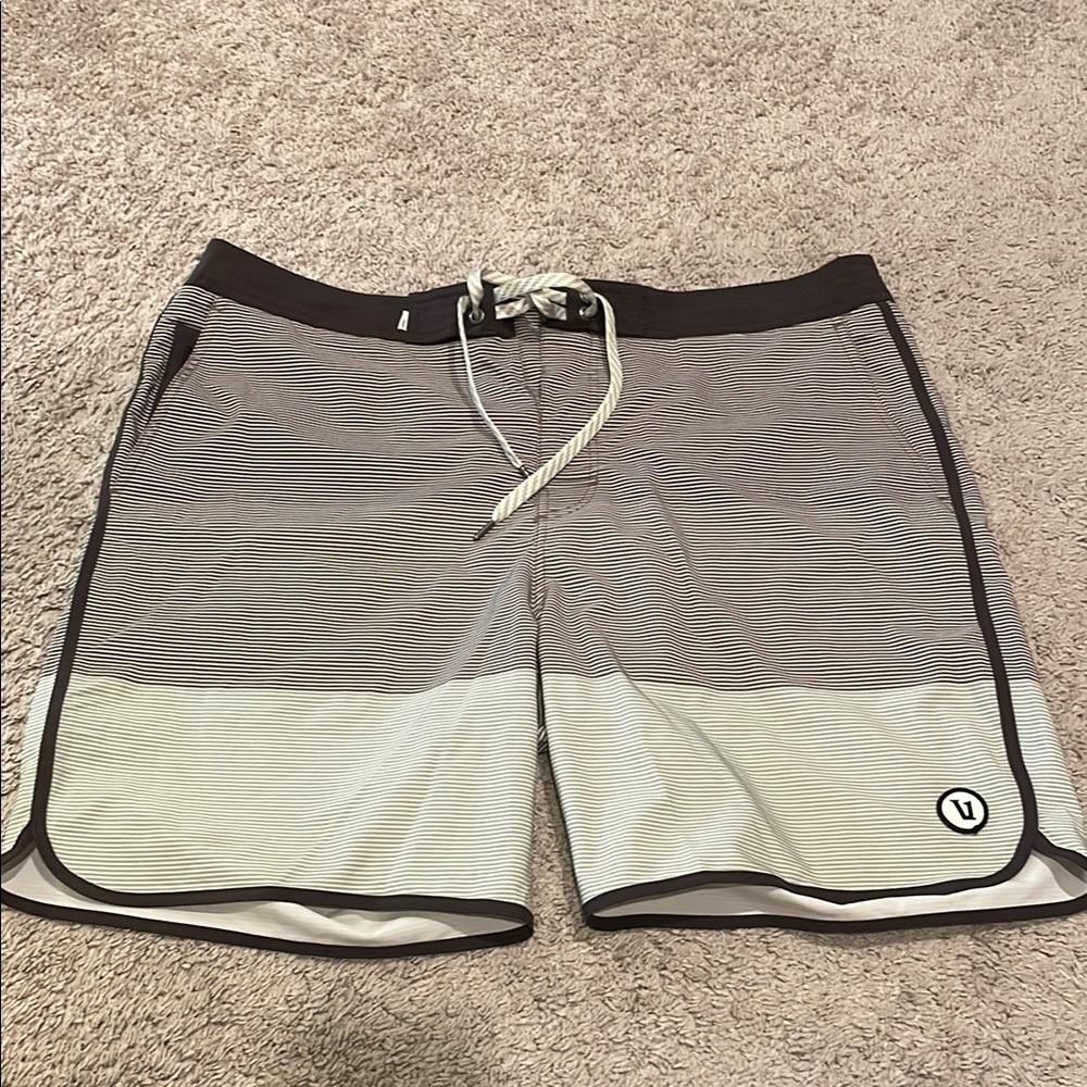 Vuori Size 36 Black and Gray Board Shorts